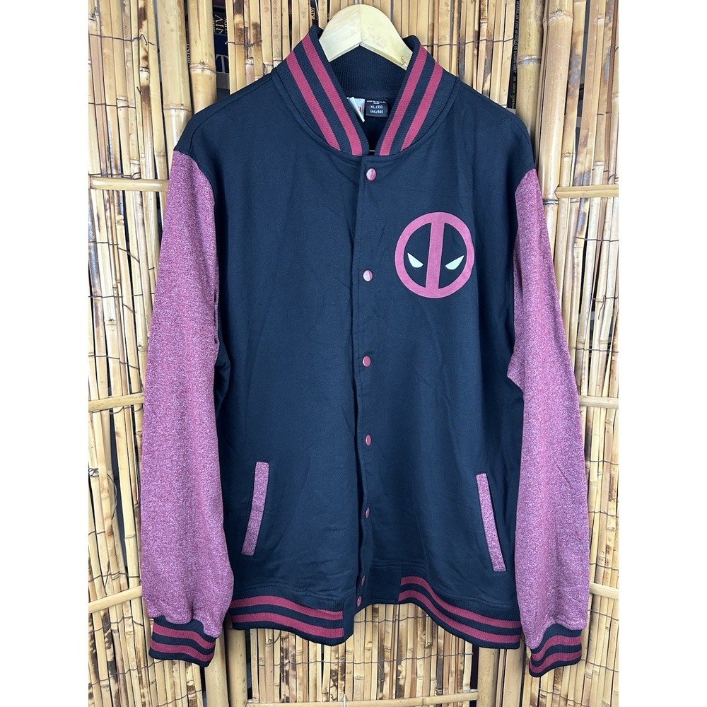 MARVEL‎ Comics Deadpool Varsity Jacket Black Red XL 46/48